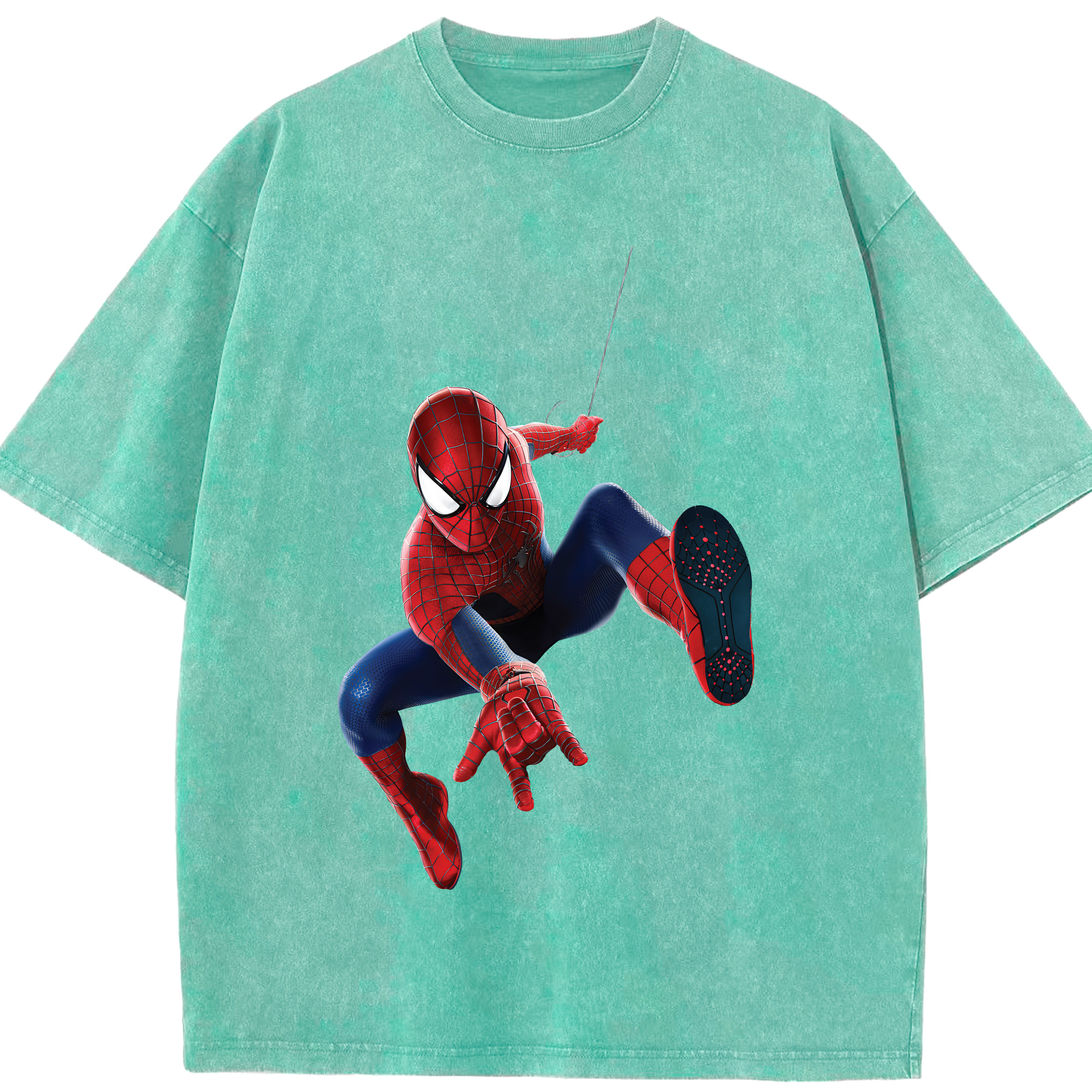 （画像用） Spider Man スパイダーマン 綿100% ヴィンテージ風 半袖Tシャツ（フロントプリント）